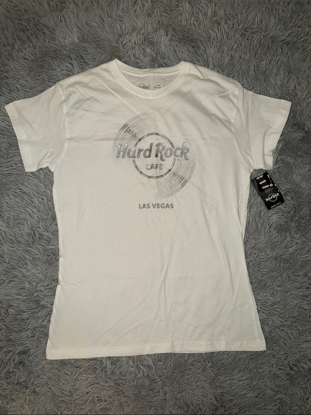 NWT Hard Rock Cafe White Las Vegas Logo Tee - Women's